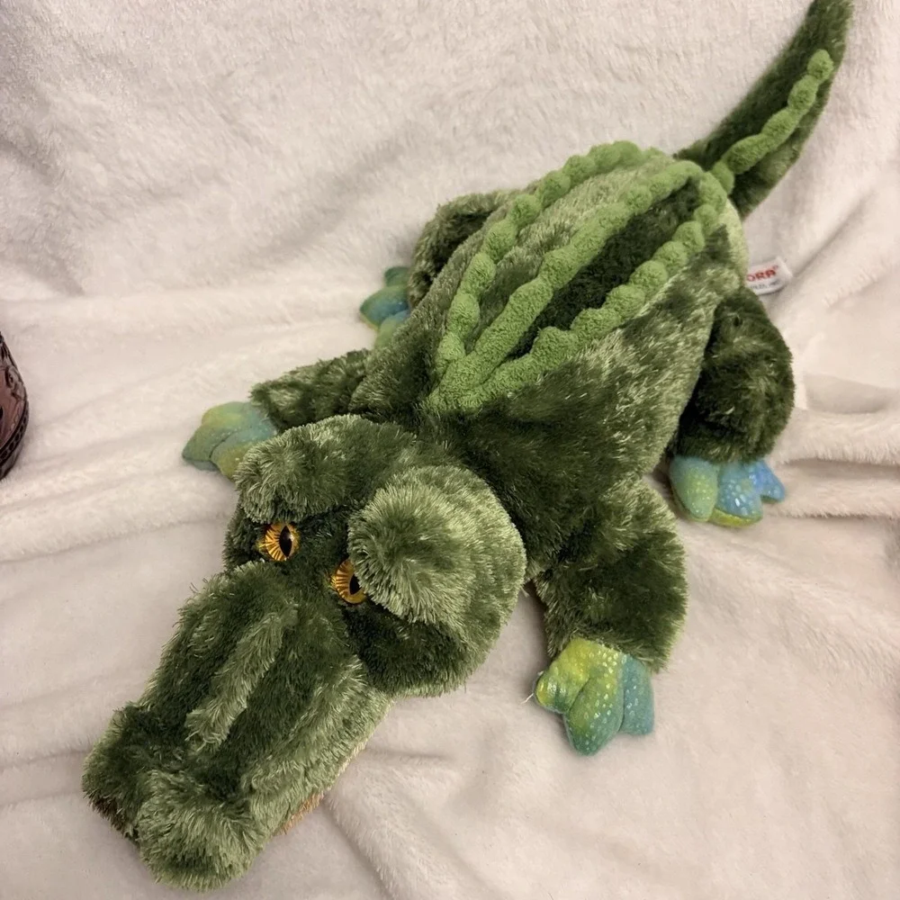 Vintage Aurora Green Alligator Plush Stuff Animal Collectible Retro Toy Kids 90s